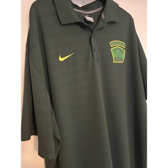 Nike Oregon Ducks NCAA Performance Dri Fit Polo Shirt 3XL Green Yellow Football - Picture 9 of 9
